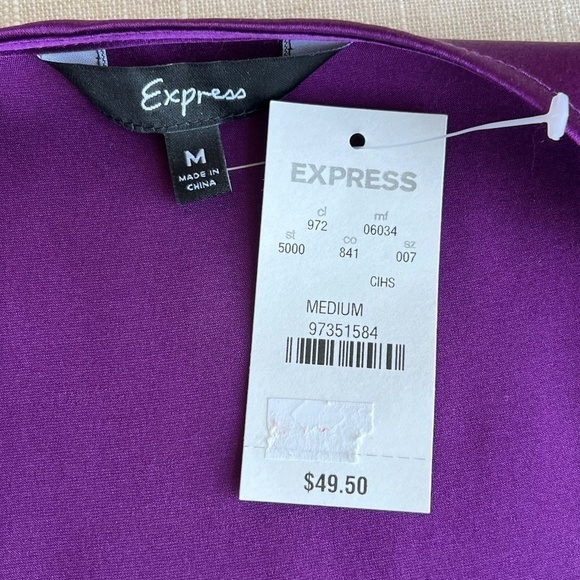 Express Women's Purple Goddess Style Tank Top With Jeweled Neckline Size M NWT - Picture 6 of 9